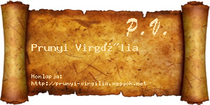 Prunyi Virgília névjegykártya